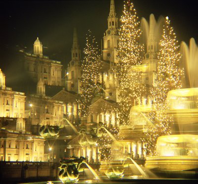 Trafalgar Square, Weihnachtsbeleuchtung von Unbekannt Unbekannt